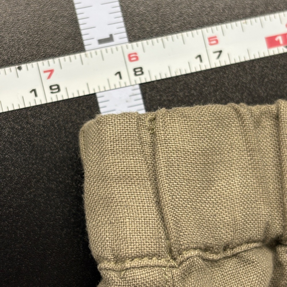 Pure Jill Womens Pants L Brown Garment Dyed 100% Linen Cropped Button Tab Hem - Picture 9 of 13